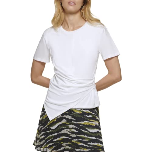 DKNY Damen P2ghoopm-wht-medium Hemd, Weiß, Mittel