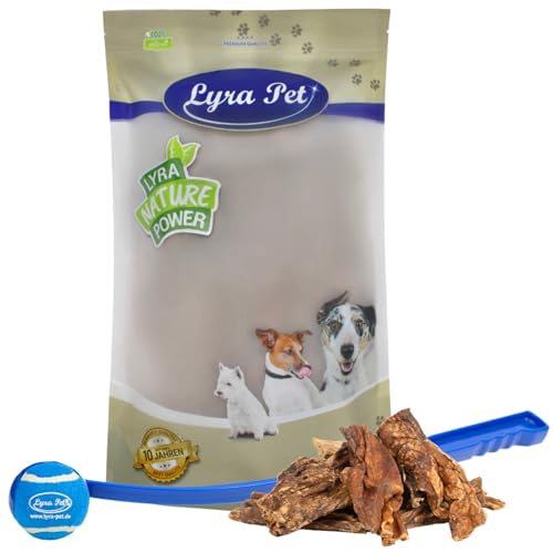 Lyra Pet® 5 kg Rinderlunge getrocknet Hundefutter Belohnung Lunge + Ballschleuder