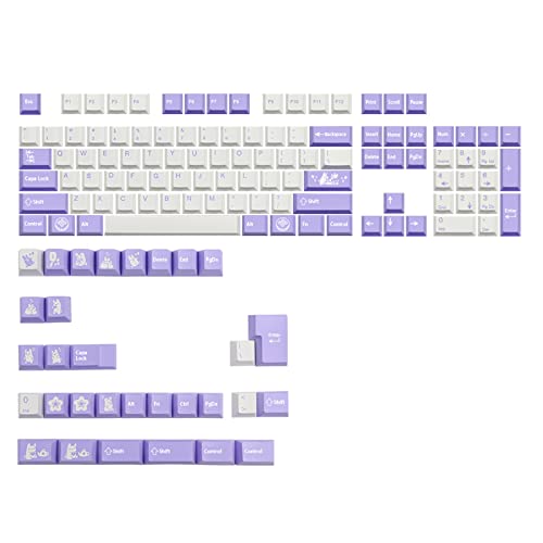 YUYAN 135 Tasten PBT Dye Subbed Keycap Cherry Profile für MX Switch Mechanische Tastatur Kaninchen Thema Tastenkappen Tastenkappen 2 Sprachen