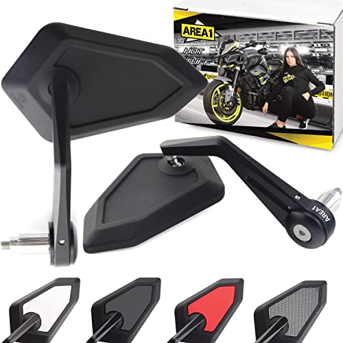 Area1 Motorrad Spiegel Lenkerendenspiegel CNC kompatibel mit Honda CB 650 F, CB 650 R Neo Sports Cafe (V54)