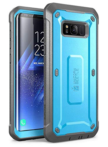 SupCase Samsung Galaxy S8 Hülle Unicorn Beetle Pro Handyhülle 360 Grad Case Bumper Schlagfest Schutzhülle Outdoor Cover mit eingebautem Displayschutz und Gürtelclip (Blau)