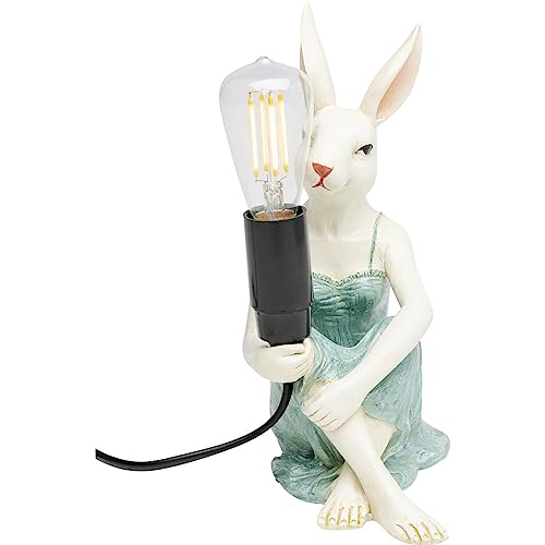 Kare Design Tischleuchte Girl Rabbit, Weiß, 21cm, Schreibtischlampe, Nachttischlampe, Dekoleuchte, Hasenlampe, Leuchtmittel nicht inklusiv