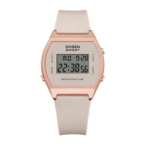 Lancardo 【Unisex Digital Armbanduhr】Rechteckige Gummi Multifunktions 24-Stunden-Sportuhr für Männer Frauen Jugendliche