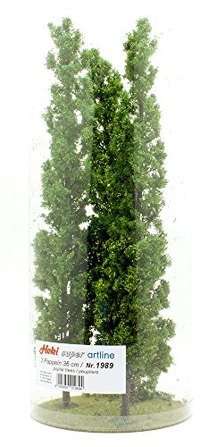 Heki 1989 Pappelbäume, 3 Stück, Höhe 36 cm, Mehrfarbig