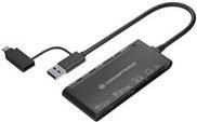 CONCEPTRONIC BIAN03B 7-in-1 USB 3.0 Kartenleser, 2-in-1 USB-C USB-A Kabel, SD/SDHC/SDXC x 2, Micro SD/T-Flash, MMC, MS, M2, CF, xD
