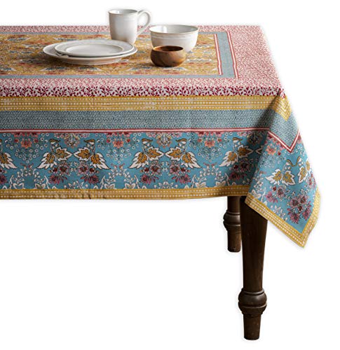 Maison d' Hermine Marquise 100% Baumwolle Tischdecke für Küche | Abendessen | Tischplatte | Dekoration Parteien | Hochzeiten | Frühling/Sommer (Rechteck, 140 cm x 180 cm)