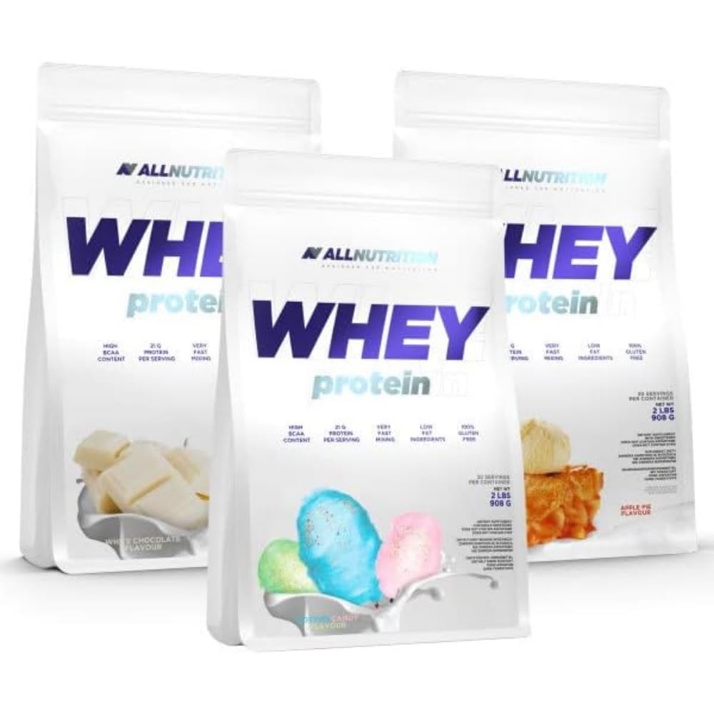 ALLNUTRITION WPC Whey Protein Pulver mit Aminosäuren - Eiweiss Protein Pulver - Fettarmes Proteinpulver Isolate für Muskelaufbau und Erholung nach dem Fitness - 908g - Almond