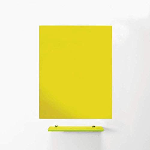 Magnetic Glass Tischbrett Für Büro, Besprechungsraum, Klassenzimmer, Heimbüro, Spielzimmer und Schlafzimmer - 900mm x 600mm - Gelb