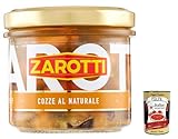 6x Zarotti Cozze al naturale, Muscheln in Aufguß in glas 140g + Italian Gourmet polpa 400g