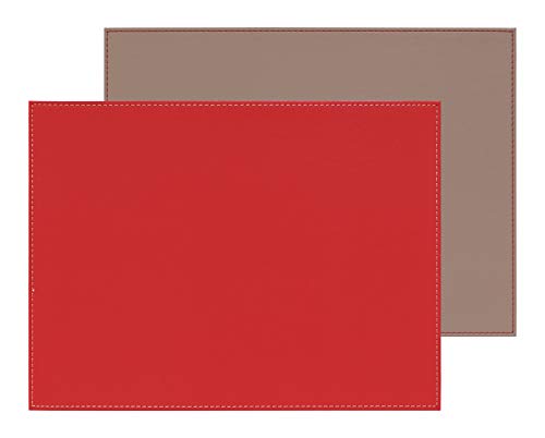FreeForm FFPM1453 Tischset, Kunstleder, Rot/Taupe, 40 x 30 cm