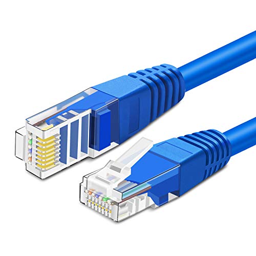 TNP 15m LAN Kabel, CAT5e Netzwerkkabel, Flexibles Ethernet Kabel, professionelle vergoldete RJ45 snagless Patch Kabel für Computer, Internetkabel für PC, WLAN-Router, Netzwerk Mediaplayer, Blau