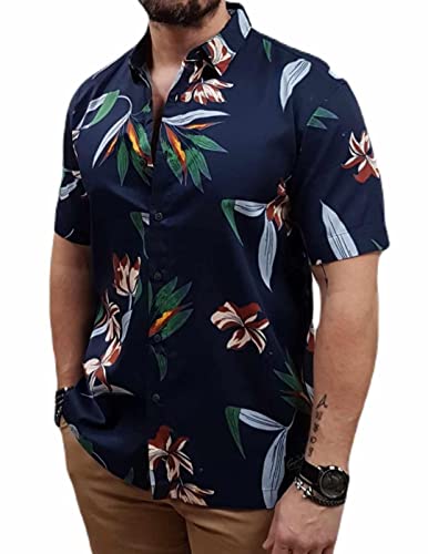 Superdry Herren Vintage S/S Shirt Hemd, Dark Navy Hawaiian, L