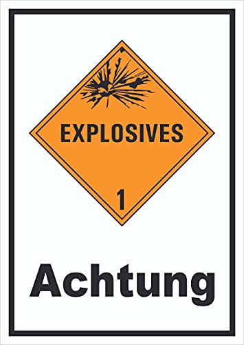 Schild Explosionsgefahr Achtung Explosives hochkant A3 (297x420mm)