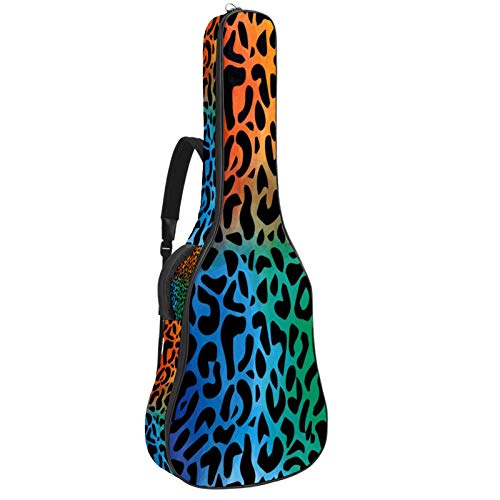 Gitarrentasche Leopardenmuster Gitarre Tasche Wasserdichte 40 41 Zoll Guitar Case Oxford Gitarre Tasche Drucken Gitarren Bag Tragetasche Rucksack