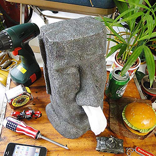 Banane Taschentuchbox Moai Osterinsel Stein Gesicht Portrait Schnee Typ Behälter Serviettenhalter Etui ungewöhnlicher