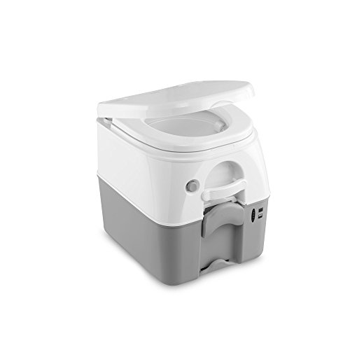 Dometic Portable 976 Camping-Toilette mit 360° Druckspülung I Abwassertank 18.9 Liter I Weiß/Grau