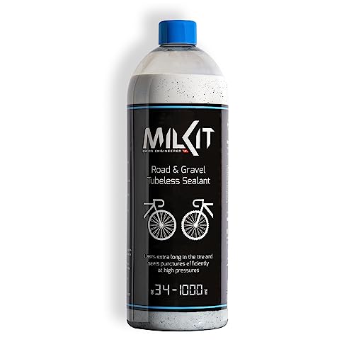 milKit Tubeless Dichtmilch für Rennrad & Gravel,  in 1000 ml Flasche - Fahrrad Reifendichtmittel - Dichtmilch Tubeless Milch Fahrradreifen Dichtmittel