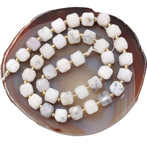 Fukugems Naturstein perlen für schmuckherstellung, verkauft pro Bag 5 Stränge Innen, facettierter Würfel White Jasper 8mm
