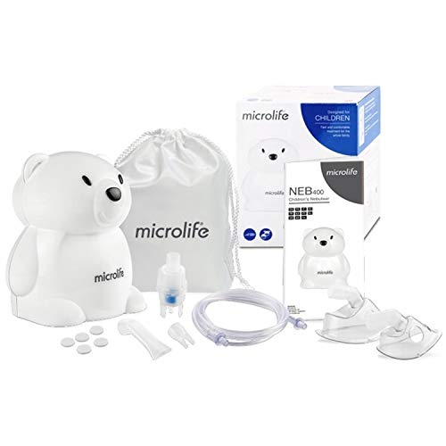 Microlife NEB400 Kompressor-Inhalationsgerät Bär für Kinder und Erwachsene Inhalator Verneber Aerosol Therapie Inhalation