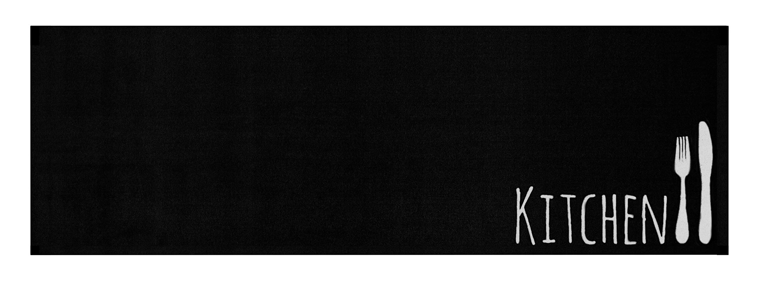 Zala Living Cook & Clean Läufer – rutschfest Teppichläufer Flachgewebe Kurzflor Teppich Küchenteppich Waschbar Küchenläufer Kitchen für Flur, Küche, Wohnzimmer – Schwarz Weiß, 50x150cm