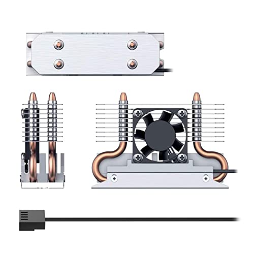 HOOLRZI Für M.2 Intelligente Geschwindigkeit M2 SSD Lüfter Kupfer Rohr Doppelseitige Kühler Blatt Nvme Solid Disk Kühlung Kühlkörper SSD Fan Nvme M.2