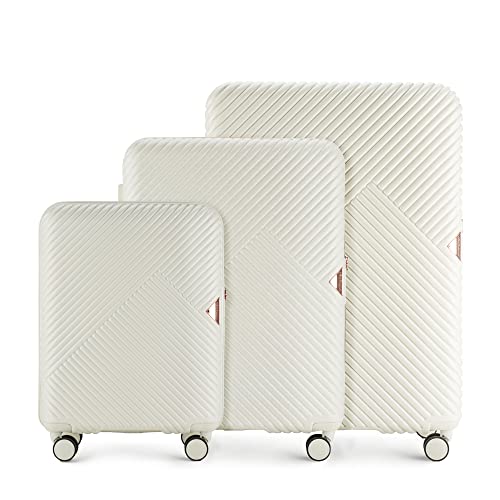 WITTCHEN Koffer – Set of 3 | hartschalen, Material: polycarbonat | hochwertiger und Stabiler | Weiß | Verschiedene Größen
