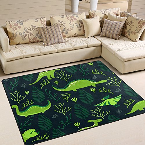 Use7 Teppich mit Dinosaurier-Motiv, für Wohnzimmer, Schlafzimmer, 160 x 122 cm