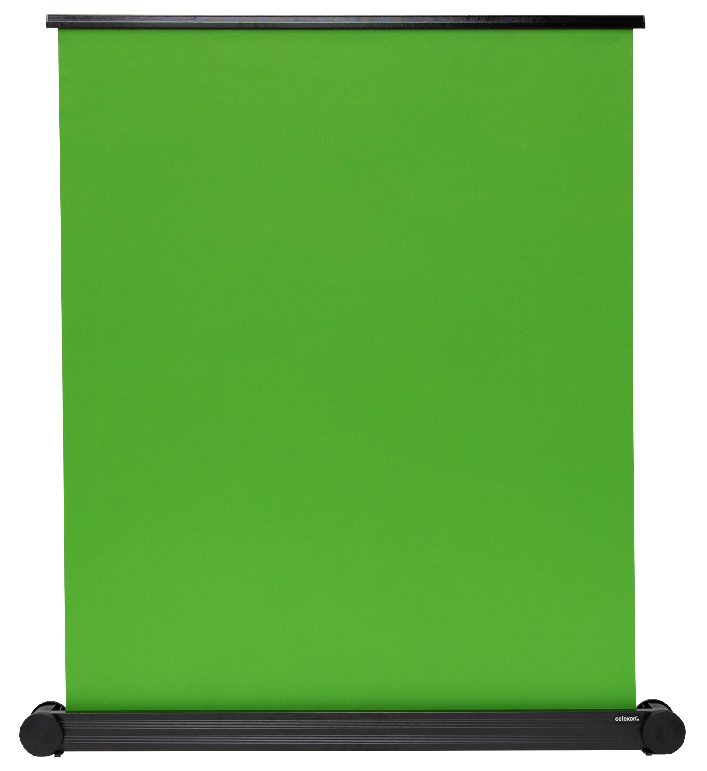 celexon tragbare Mobile Chroma Key Green-Screen Rückwand Hintergrund Leinwand- Broadcast, Videocontent- schneller Aufbau- inkl. Tragegriff- 150x180cm - 90" Zoll
