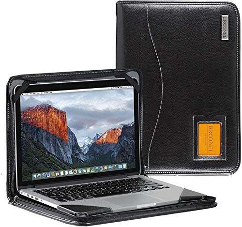 Broonel - Contour Series - Schwarz Leder Laptop Fall/Hülse - Kompatibel mit dem HP EliteBook x360 830 G6 13.3"