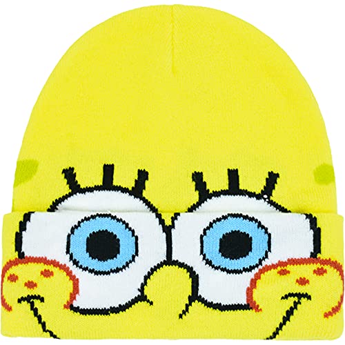 Concept One Unisex-Erwachsene Spongebob Roll Down Cuff Beanie-Mütze, gelb, Einheitsgröße
