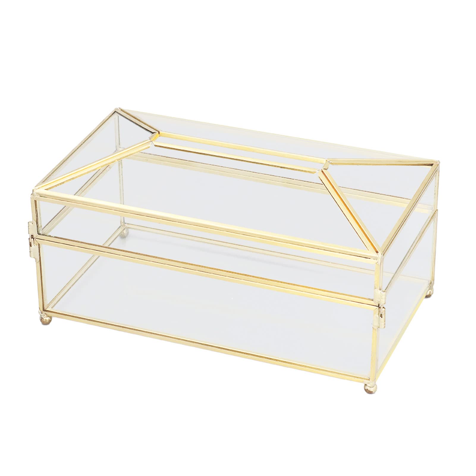 Papiertaschentuchbox, Elegante einfache Moderne dekorative Glasservietten-Aufbewahrungsbox für die Hochzeit zu Hause