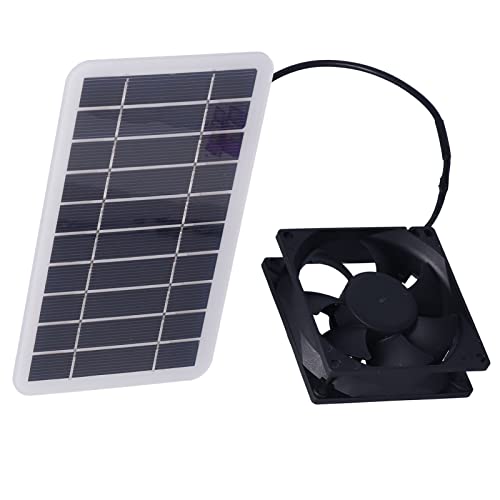 BHDK Solarpanel-betriebener Lüfter, 2,5 W 5 V USB-Mini-Solar-Lüfter-Kit, Tragbares Solar-Lüfter-Kit für Den Außenbereich für Hundehütte/Hühnerstall, Gewächshaus, Autobelüftung, Reisen Im Freien