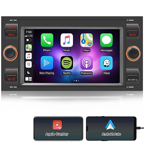 iFreGo 7 Zoll 2 Din Android Autoradio Built in Carplay, DAB Radio Für Ford Focus/C-max/S-max/Galaxy/Fusion/Transit Connect, Radio Bluetooth,USB,AUX, WiFi,FM Radio,RDS,Lenkradsteuerung,Rückfahrkamera