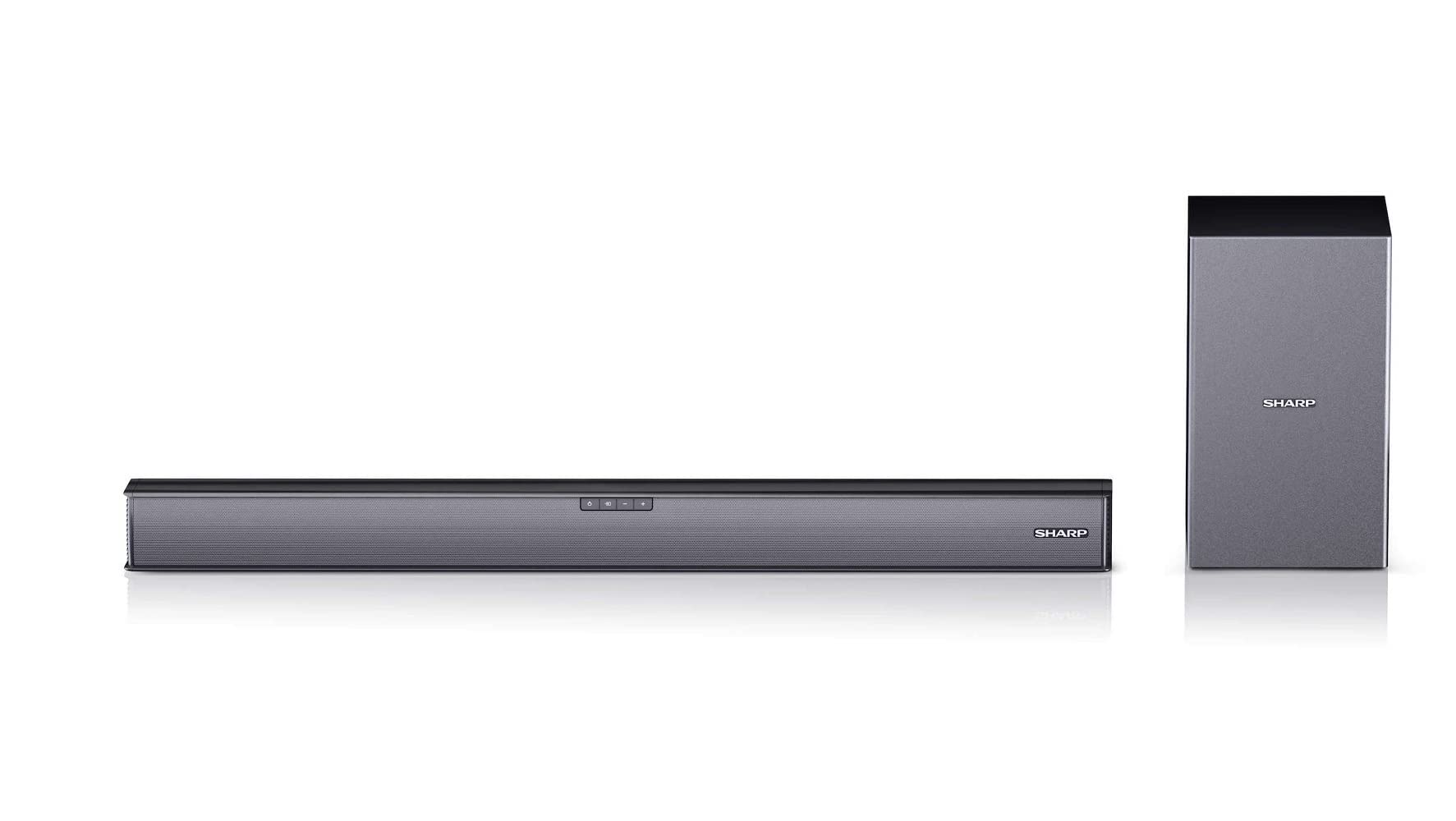 SHARP HTSBW182 2.1 Soundbar 160W (USB, Bluetooh, HDMI, Optisch, AUX-In (3,5mm), Breite: 74cm), drahtloser Subwoofer, schwarz