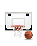 SKLZ Unisex Glow in The Dark Mini Basketball Hoop, White/Black, Standard (18" x 12")