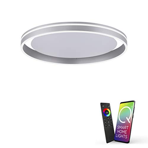 Q-Smart Home Lights Deckenleuchte, 1-flammig, nickel matt - silber - 5,5 cm - Lampen & Leuchten > Innenleuchten > Deckenlampen - Möbel Kraft