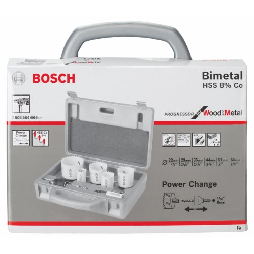 Bosch elektriker-lochsägen-set progressor, 9-teilig, 22, 29, 35, 44, 51, 64 mm