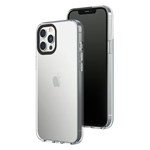 RHINOSHIELD Crystal Clear Case kompatibel mit [iPhone 12 Pro Max] | Fortschrittliche Vergilbungsresistenz, Hohe Transparenz, Personalisierbare und Transparente Schutzhülle - Kamera-Ring-Schwarz