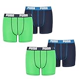 PUMA 4 er Pack Boxer Boxershorts Jungen Kinder Unterhose Unterwäsche, Bekleidung:164, Farbe:Green/Blue (686)
