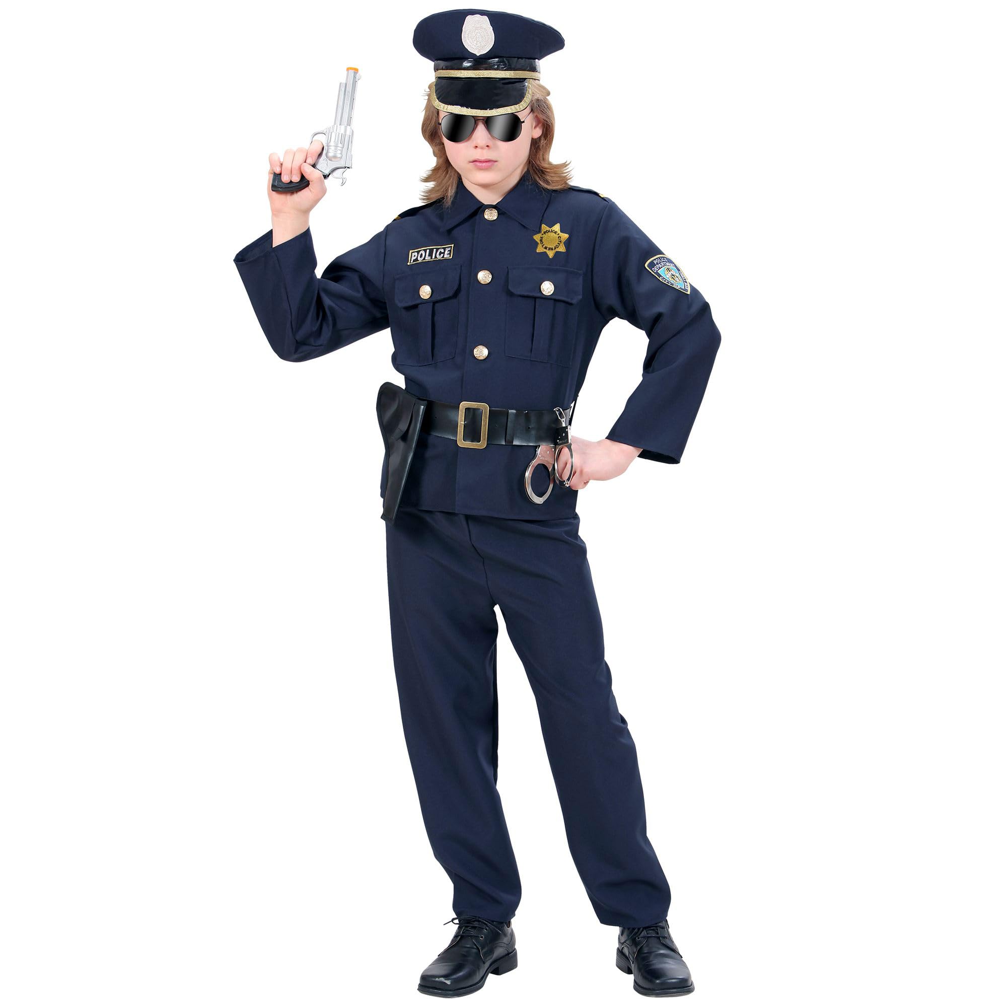 "POLICEMAN" (coat, pants, belt with holster, hat) - (128 cm / 5-7 Years)