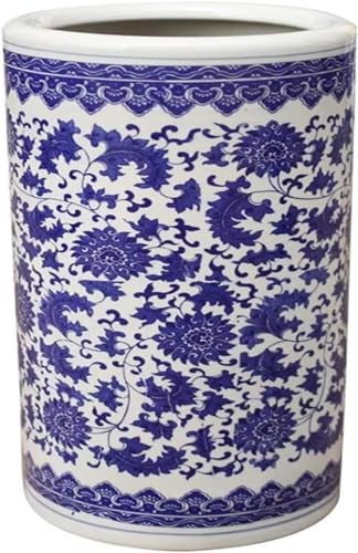Keramikständer im traditionellen Stil mit floralem blauem und weißem Porzellan, Schirmhalter für Gehstöcke/Gehstöcke