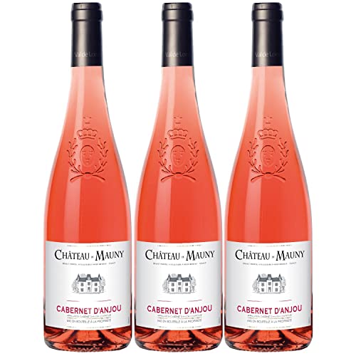 Cabernet d'Anjou AOC Château de Mauny Roséwein Wein lieblich Frankreich I FeinWert Paket (3 x 0,75l)