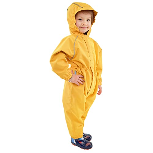 Jan & Jul Kids Waterproof Rain-Suit Fleece-Lined Play-wear for Boys and Girls (Cozy-Dry: Yellow, 6 Years)