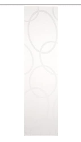 84991 Halb-transparente Schiebegardine PINALO, Bambus-Optik, Scherli-Motiv, in 2 Größen und 2 Farben (245 x 60cm, wollweiß)