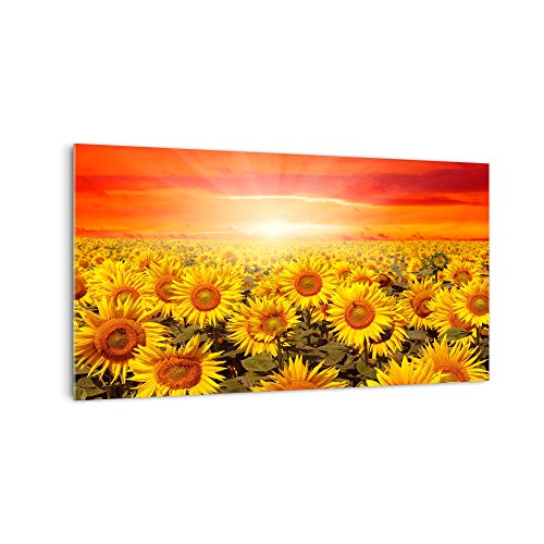 DekoGlas Küchenrückwand 'Sonnenblume Abendrot' in div. Größen, Glas-Rückwand, Wandpaneele, Spritzschutz & Fliesenspiegel