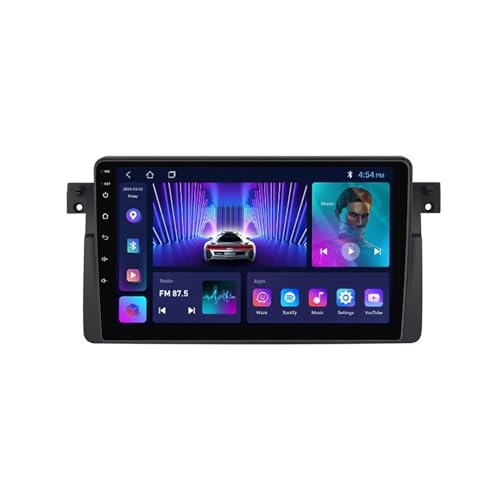 Android 12 Touchscreen Autoradio Stereo Für BMW E46 1998-2006 GPS Navigation Unterstützt Wireless Carplay/Android Auto Bluetooth WiFi USB Lenkradsteuerung RDS GPS Mirror Link (Size : M500S - 8 Core 4