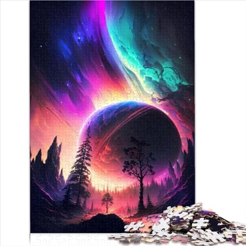 Aurora Sunset Mountain Puzzle für Erwachsene, Puzzles 1000 Teile, für Teenager, Geschenke, Holzpuzzles, geeignet für Erwachsene und Kinder über 12 Jahre, Spielspielzeug (50 x 75 cm)