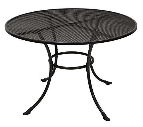 DEGAMO Gartentisch Streckmetall-Tisch RIVO 110cm rund, Stahl und Streckmetall, Farbe eisengrau, wetterfest, Outdoor