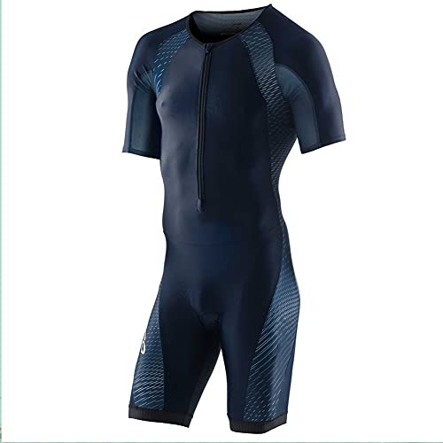 Herren-Kompressions-Trisuit mit durchgehendem Reißverschluss und Ärmeln Triathlon-Anzüge