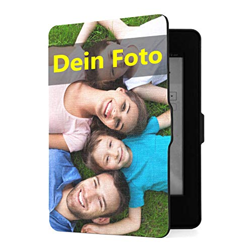 Personalisierte Fotohülle für Kindle Paperwhite 1/2/3(Generations Prior to 2018) Benutzerdefinierte Kindle Hülle e-Reader Schutzhülle mit eigenem Foto/Text Fotogeschenk
